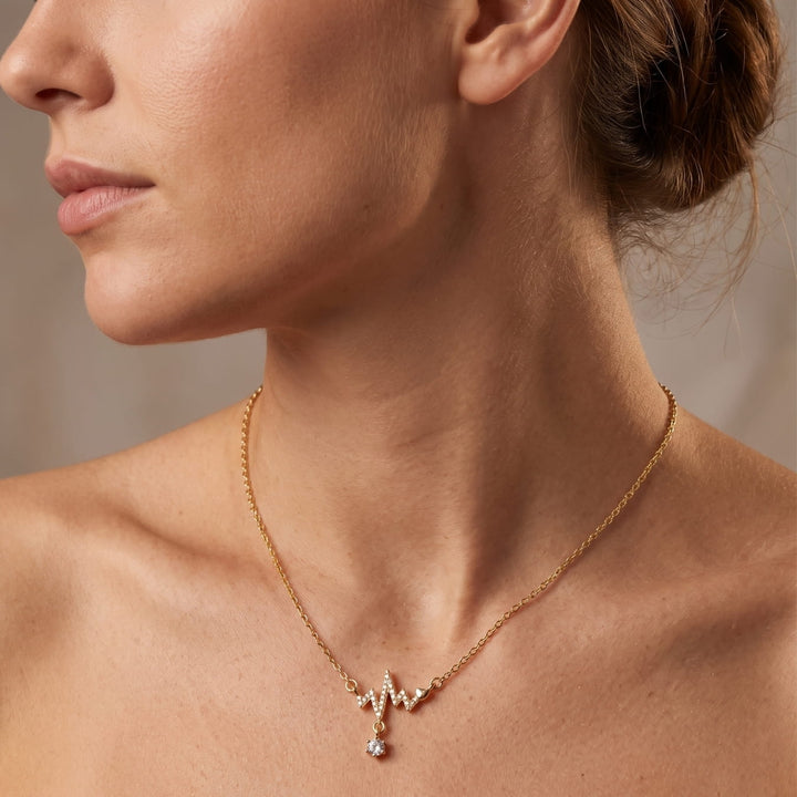The Racing Heart Bling Gold Necklace