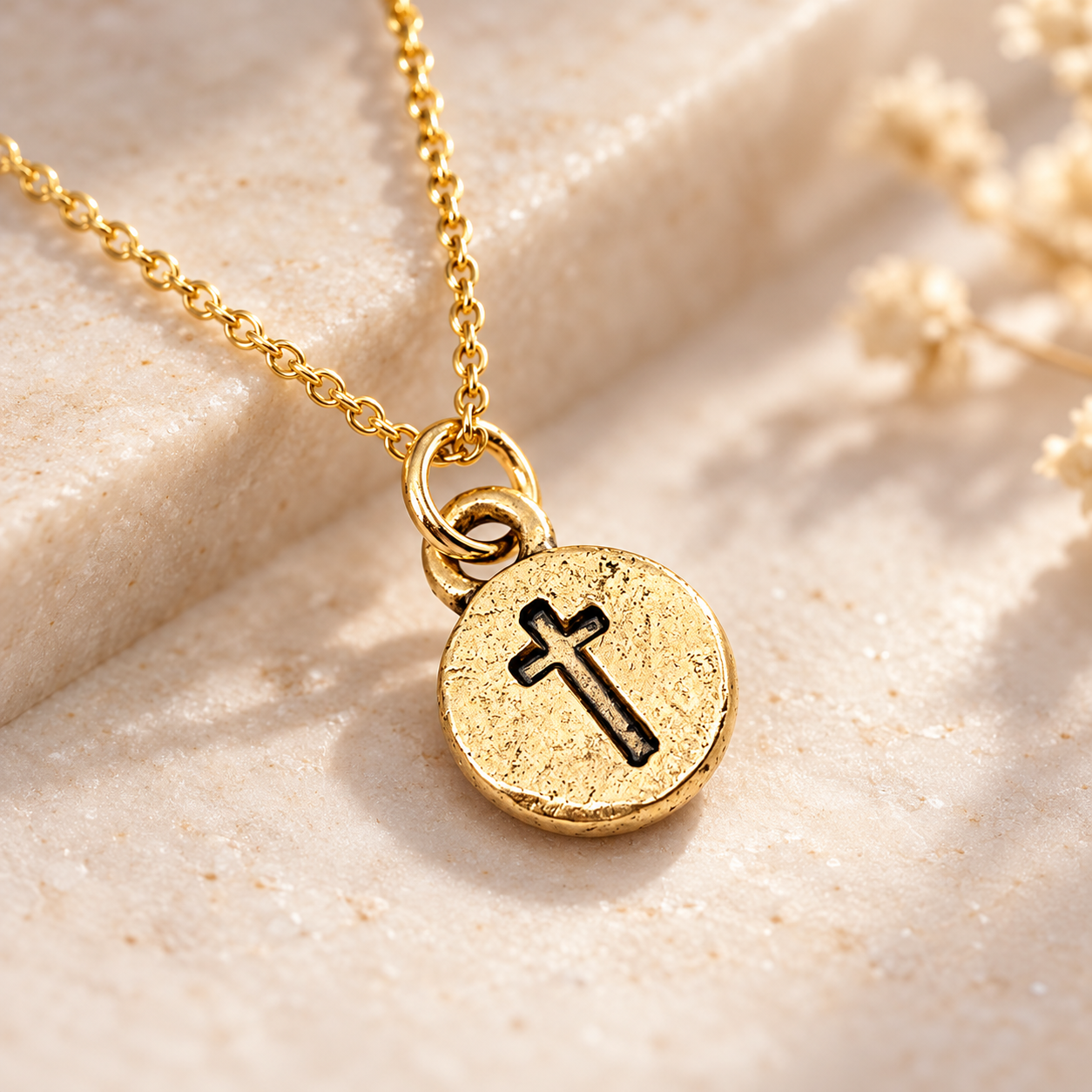 The Rustic Go With Grace Cross Necklace