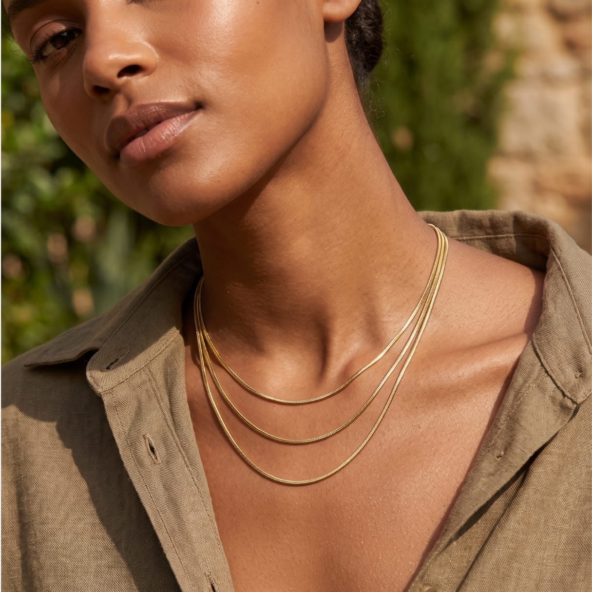 The Snake Chain Gold Set (3 in 1 - Long)