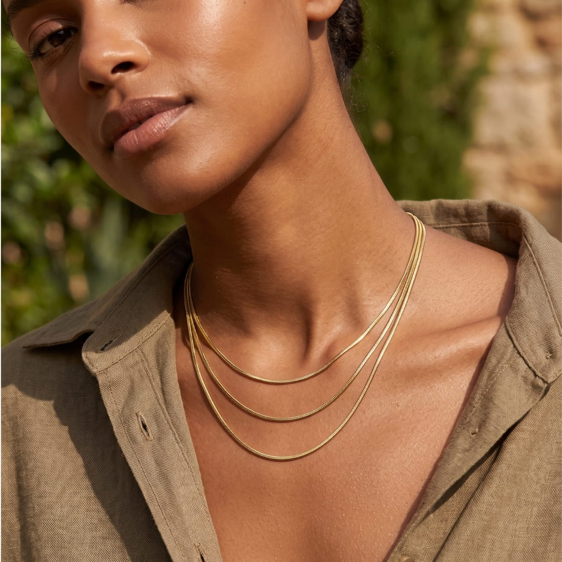 The Snake Chain Gold Set (3 in 1 - Long)