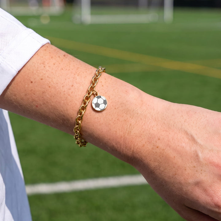 The Soccer Silver & Gold Coin Bracelet