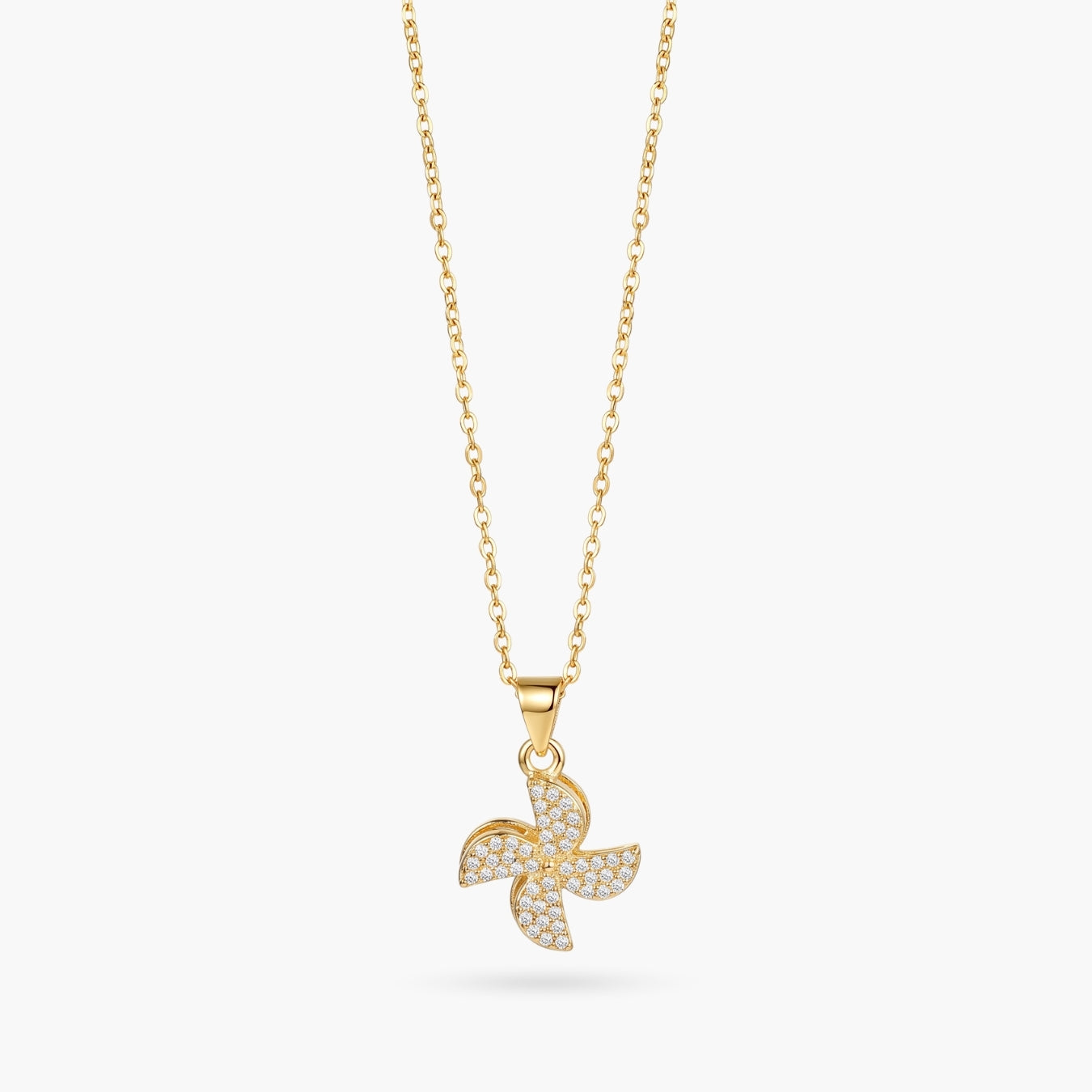 The Sparkling Pinwheel Gold Necklace