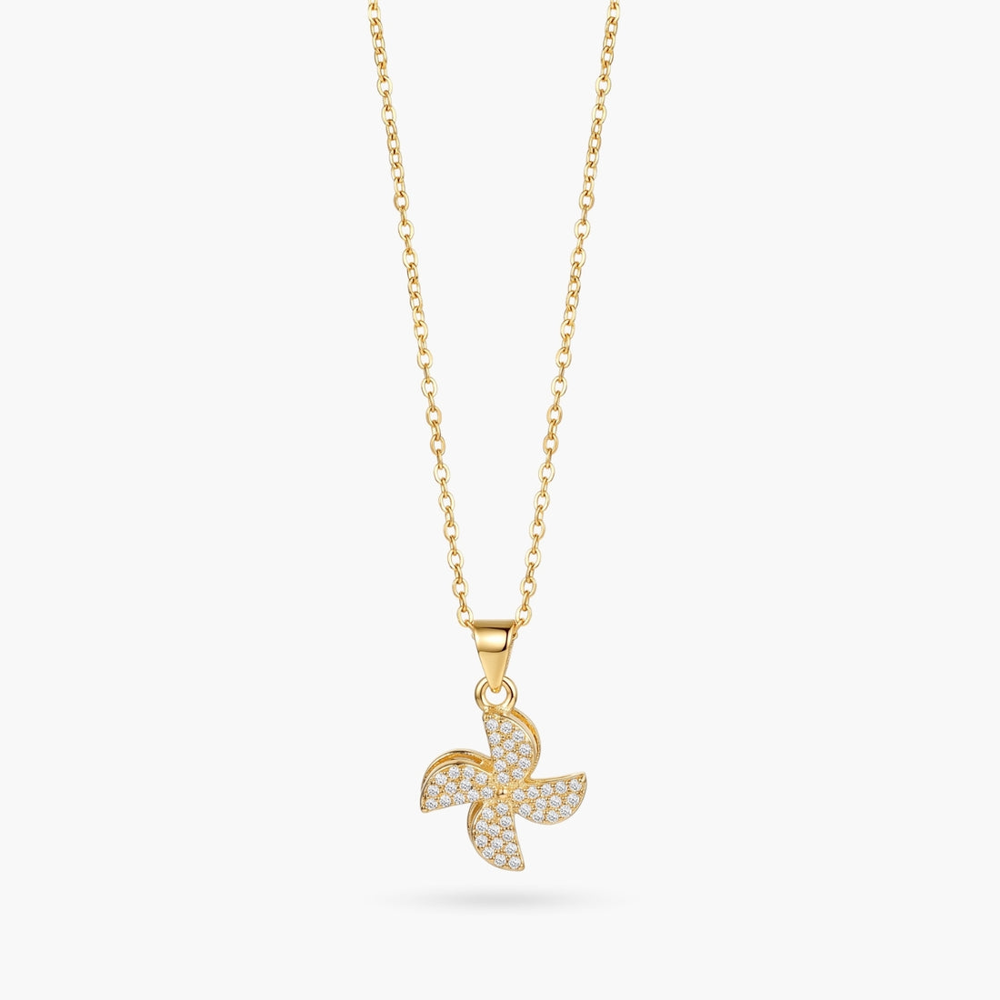 The Sparkling Pinwheel Gold Necklace
