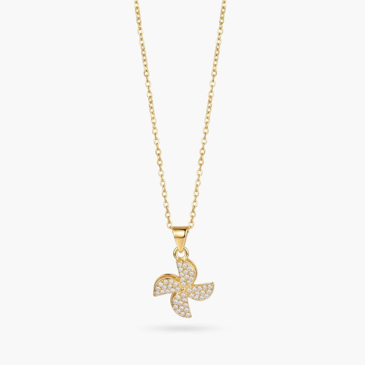 The Sparkling Pinwheel Gold Necklace