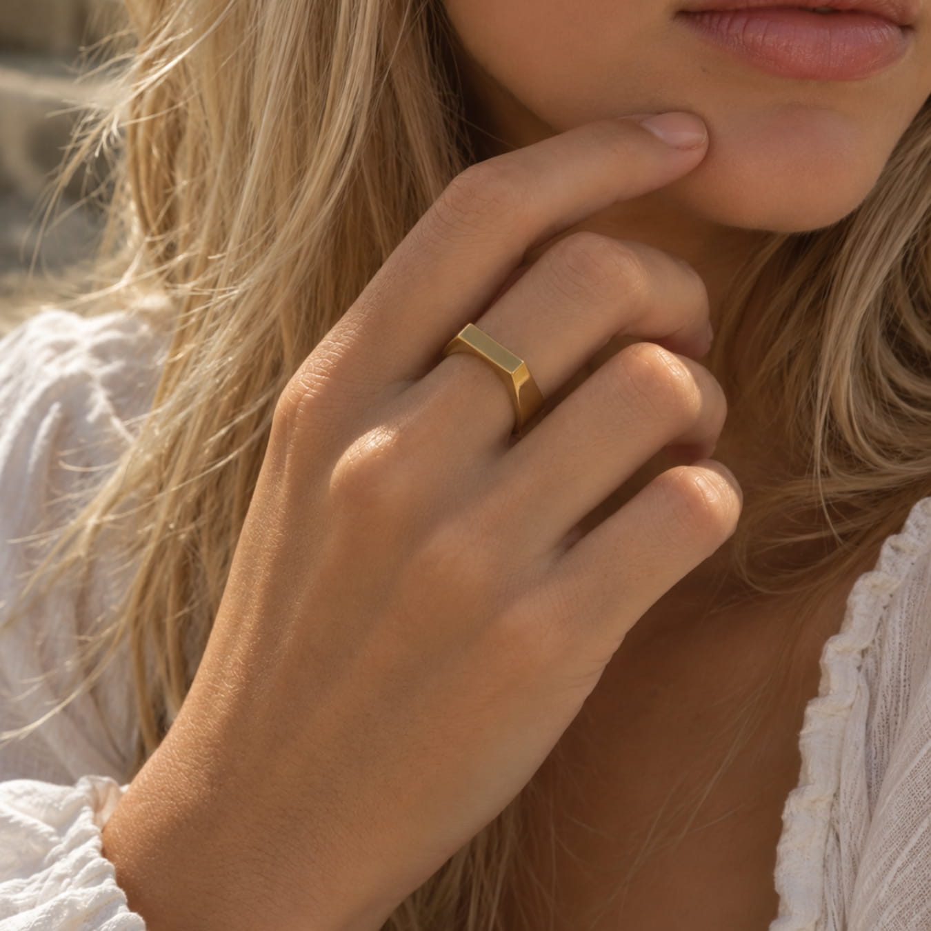The Square Shape Gold Ring