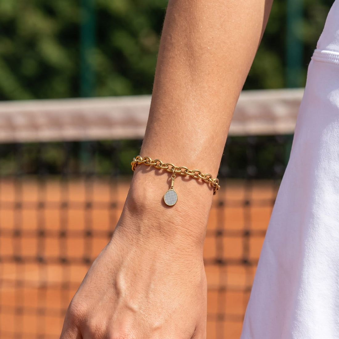 The Tennis Racquet Silver & Gold Charm Bracelet