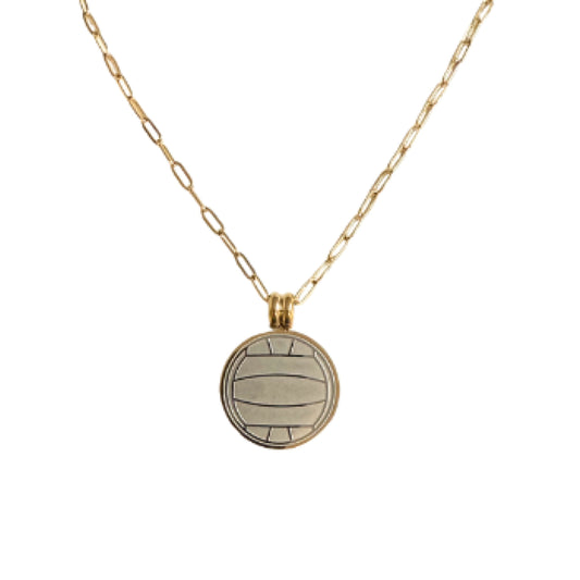The Volleyball Silver & Gold Coin Necklace