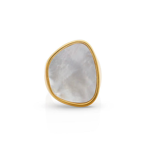 The White Stone Gold Ring