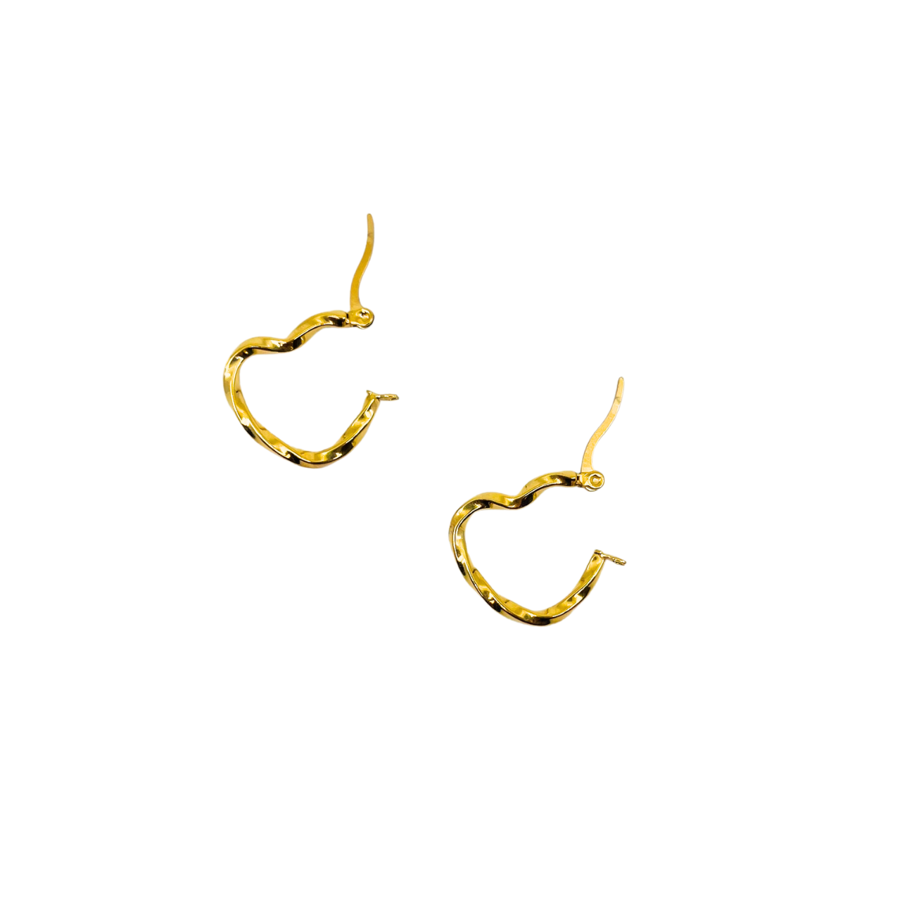 The Curled Heart Gold Earrings