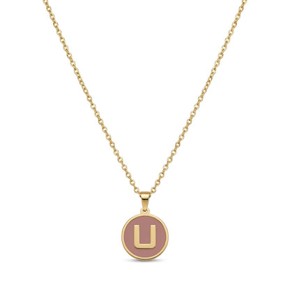 Alphabet Letter Necklace - Round Mother of Pearl