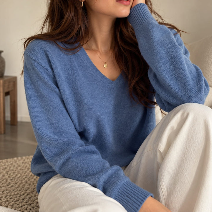V Neck Wool Winter Sweater