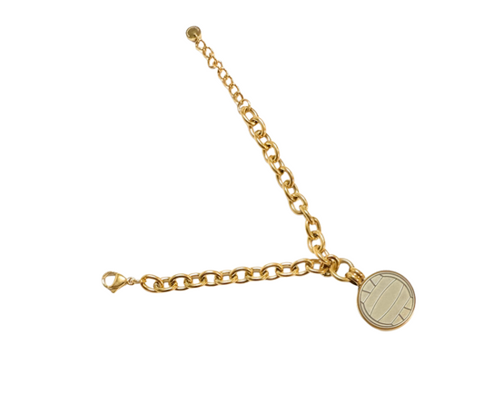 The Volleyball Silver & Gold Coin Bracelet