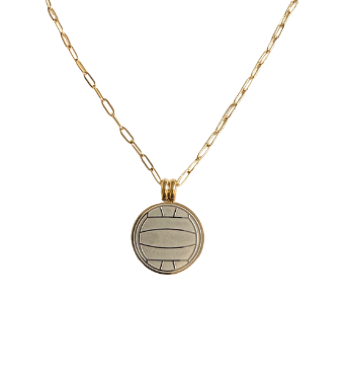 The Volleyball Silver & Gold Coin Necklace