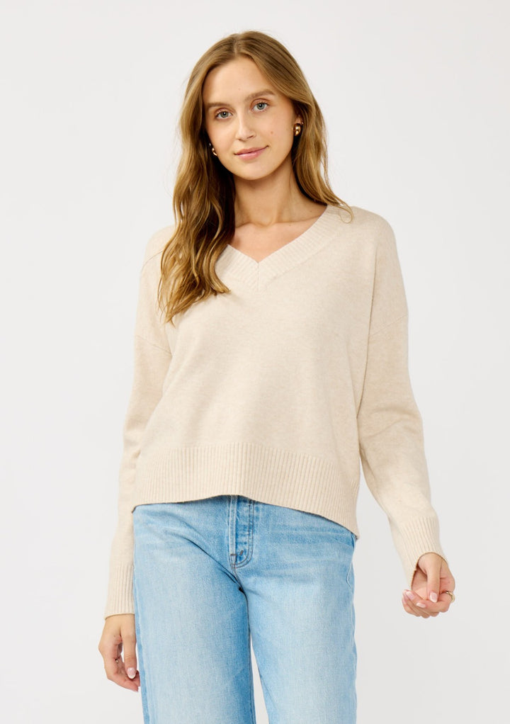 Cream Knit Relaxed Blouse