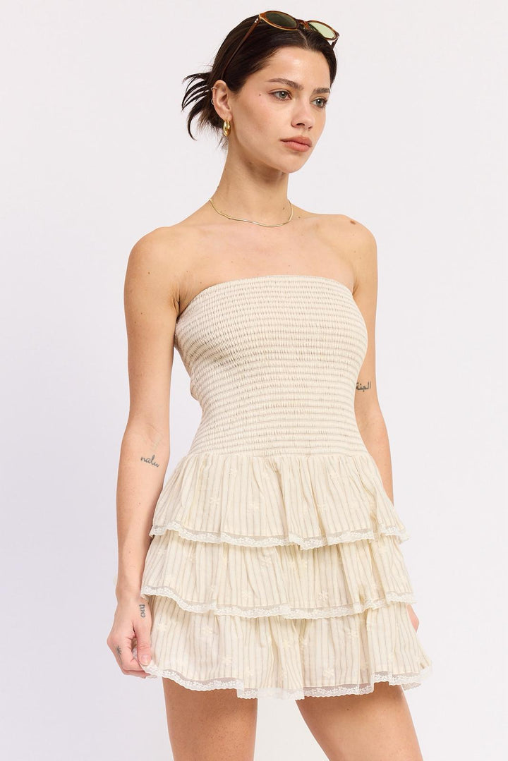 Tube Smoked Top Mini Dress