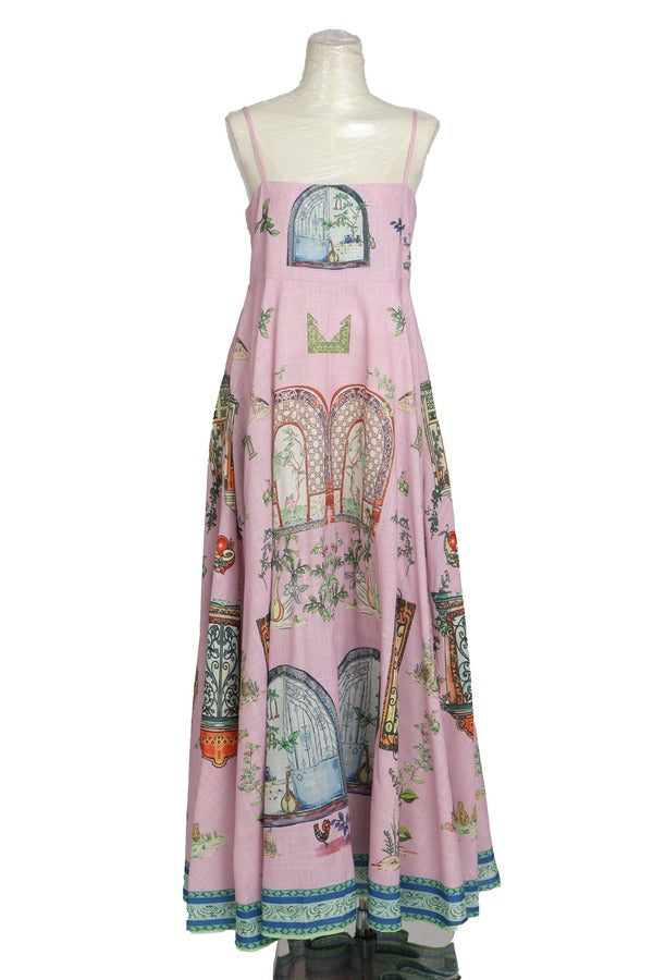 Pink Printed Maxi Dress