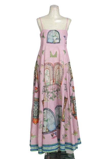 Pink Printed Maxi Dress