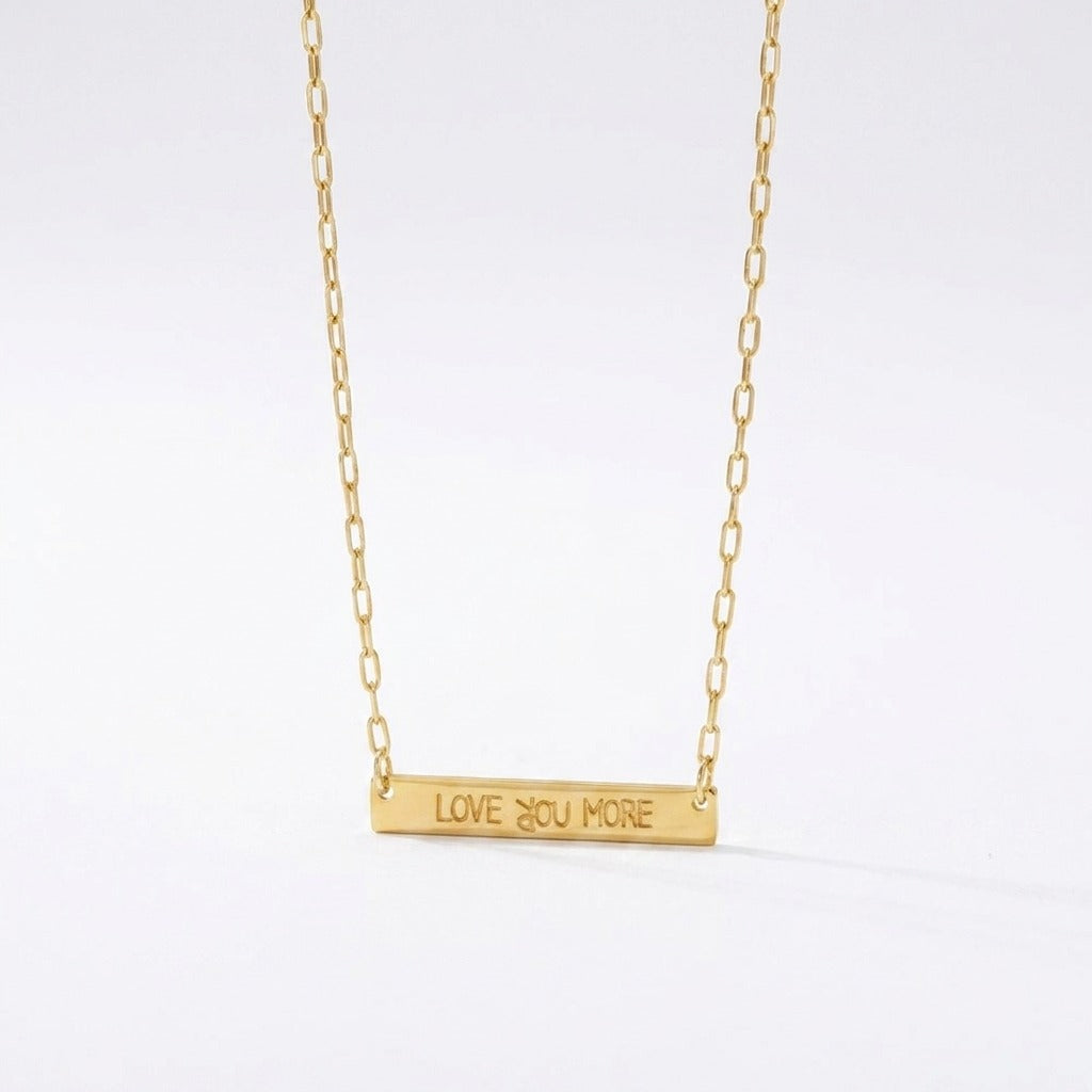 Love You More Mini Plaque Necklace