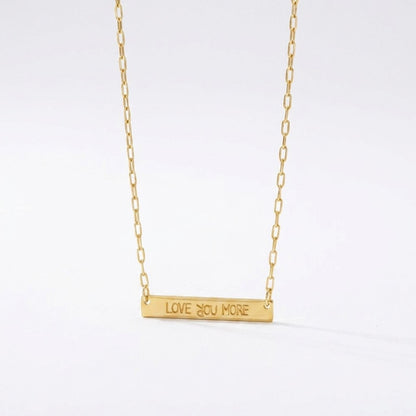Love You More Mini Plaque Necklace