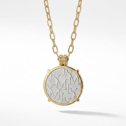 LYM Silver and Gold Coin Necklace