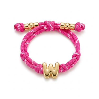 Bubble Gold Alphabet Letter Rope Bracelet