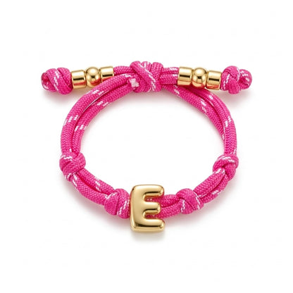 Bubble Gold Alphabet Letter Rope Bracelet