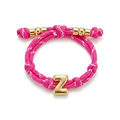Bubble Gold Alphabet Letter Rope Bracelet