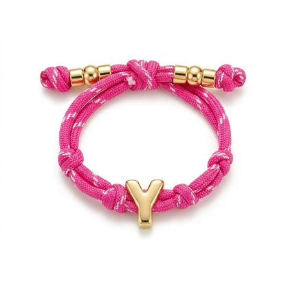 Bubble Gold Alphabet Letter Rope Bracelet