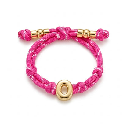 Bubble Gold Alphabet Letter Rope Bracelet