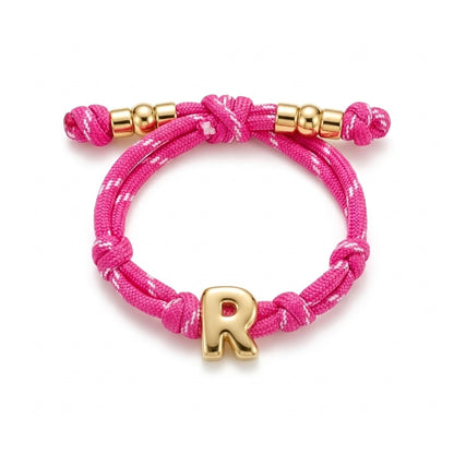 Bubble Gold Alphabet Letter Rope Bracelet