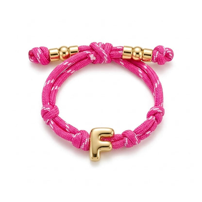 Bubble Gold Alphabet Letter Rope Bracelet