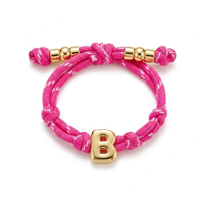 Bubble Gold Alphabet Letter Rope Bracelet