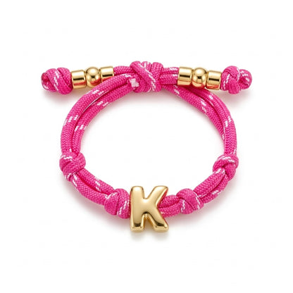 Bubble Gold Alphabet Letter Rope Bracelet