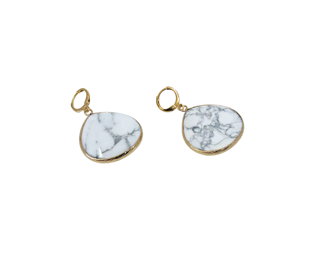 The Teardrop Natural Large Stone Earrings