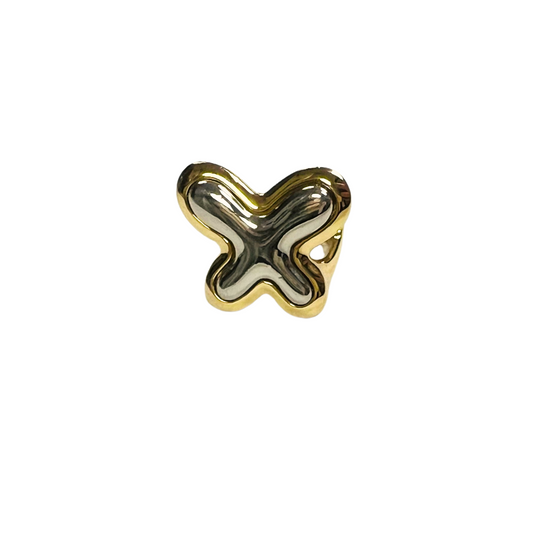 The X Silver & Gold Ring