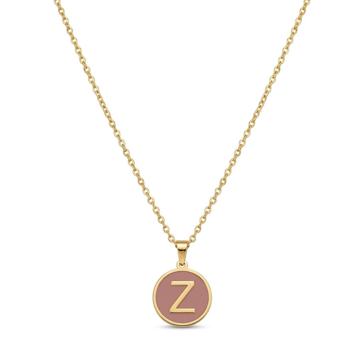 Alphabet Letter Necklace - Round Mother of Pearl