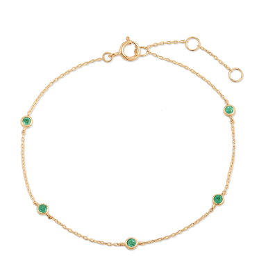 14k Emerald Stone Gold Bracelet