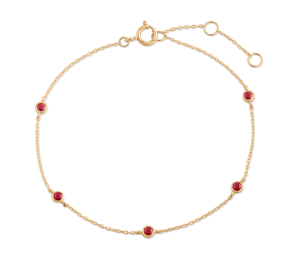 14k Ruby Stone Gold Bracelet