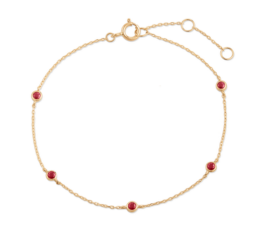 14k Ruby Stone Gold Bracelet