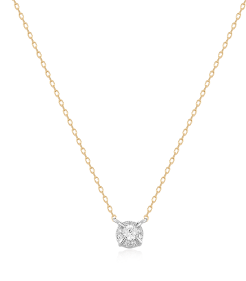 Diamond Stone in 14K Gold Dainty Necklace