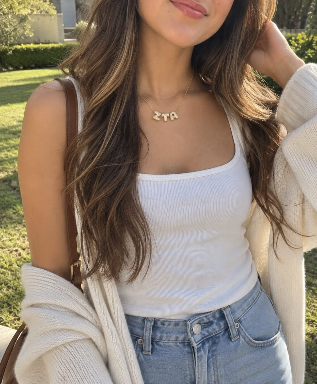 ZTA Tau Alpha Sorority Gold Necklace