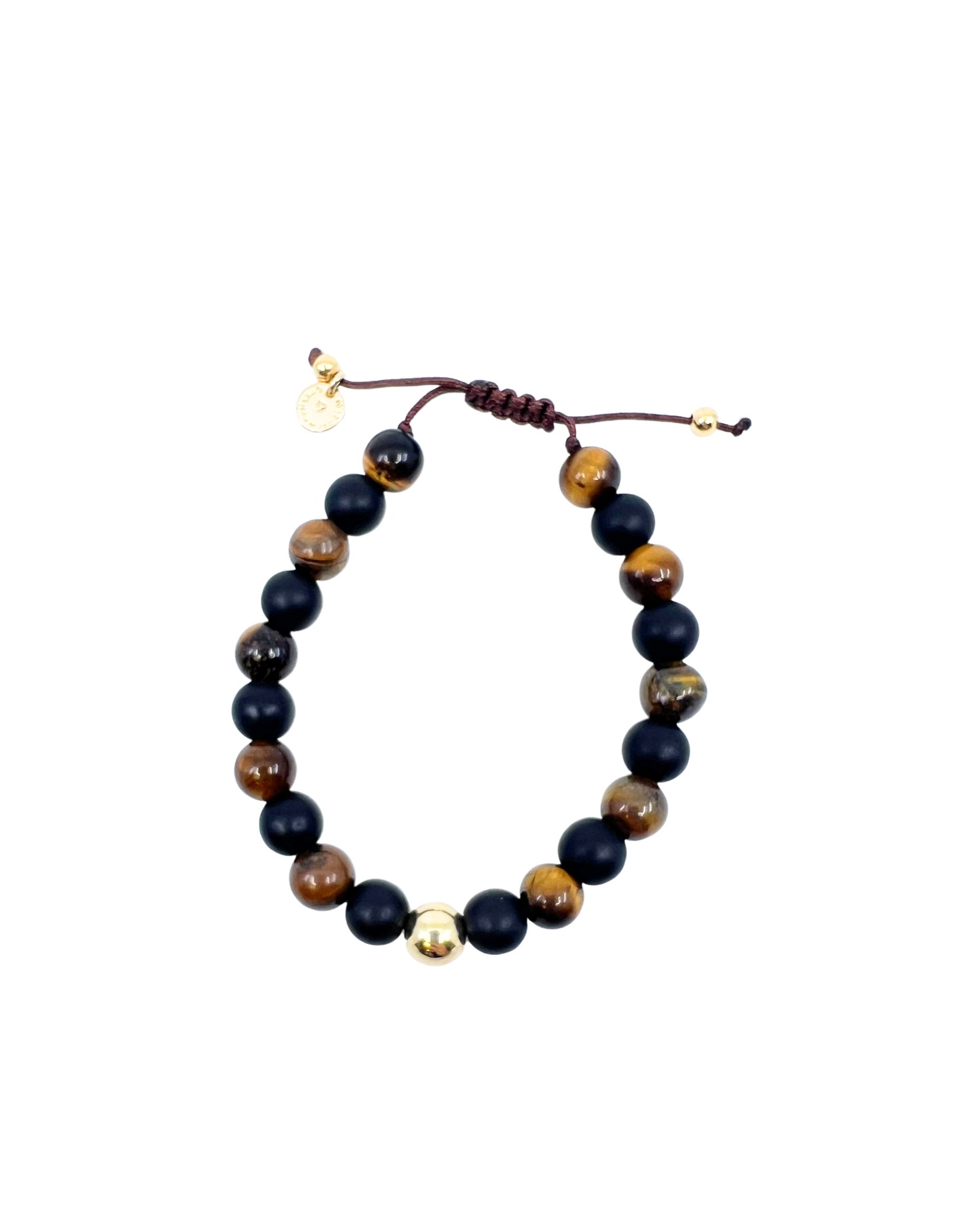Black Onyx & Tiger Eye Cord Bracelet