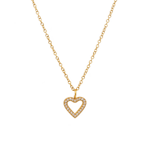 Dainty Gold Silhouette Heart Necklace