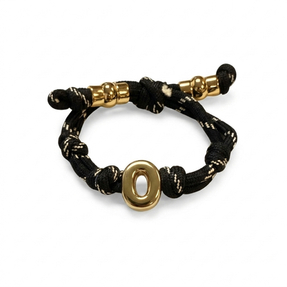 Bubble Gold Alphabet Letter Rope Bracelet