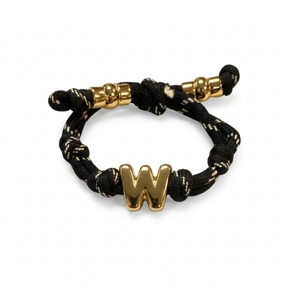 Bubble Gold Alphabet Letter Rope Bracelet