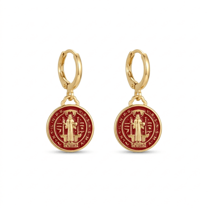The St. Benedict Earrings in Enamel