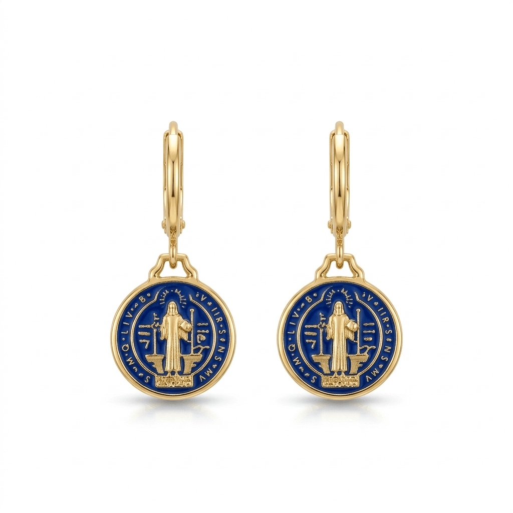 The St. Benedict Earrings in Enamel