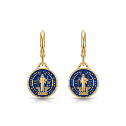 The St. Benedict Earrings in Enamel