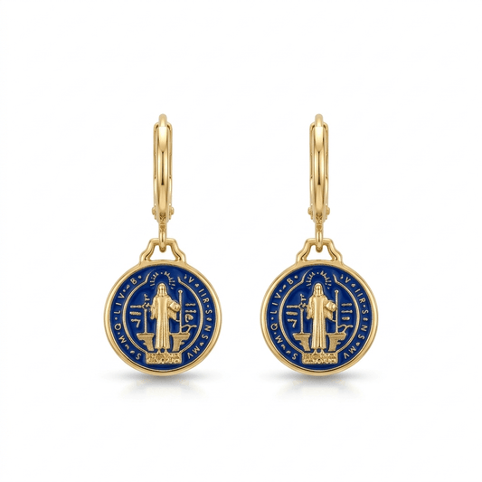 The St. Benedict Earrings in Enamel