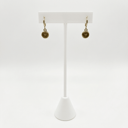 Circle with Heart Earrings